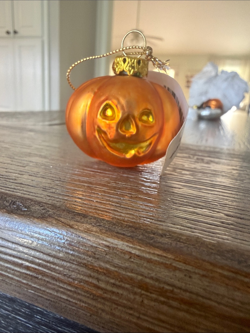 Orange Glass Jack-o'-Lantern Ornament - Hallmark 2002 collection